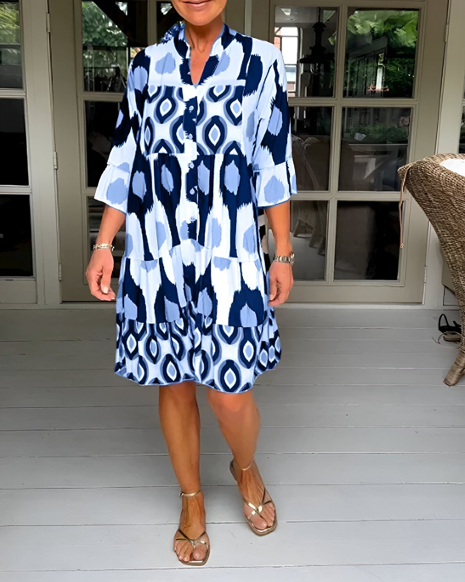 Parker™ | Geometric Tiered Midi Dress