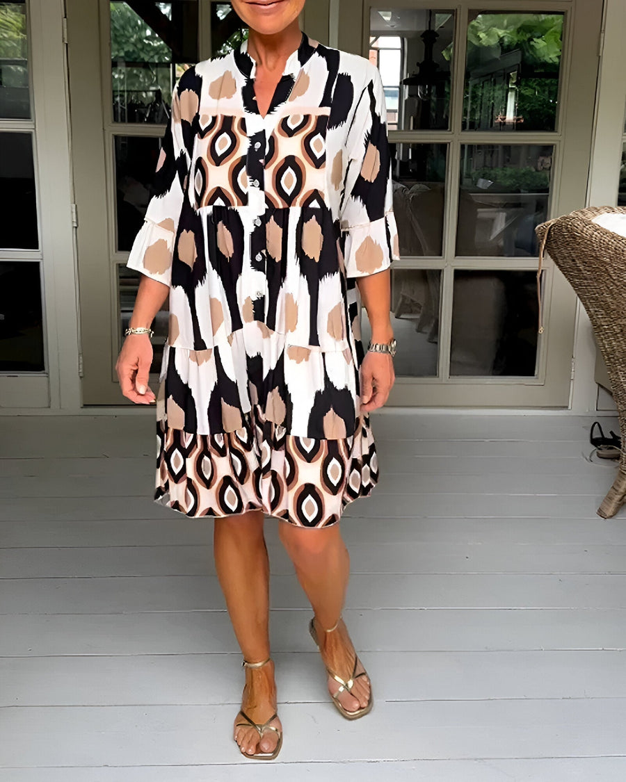 Parker™ | Geometric Tiered Midi Dress
