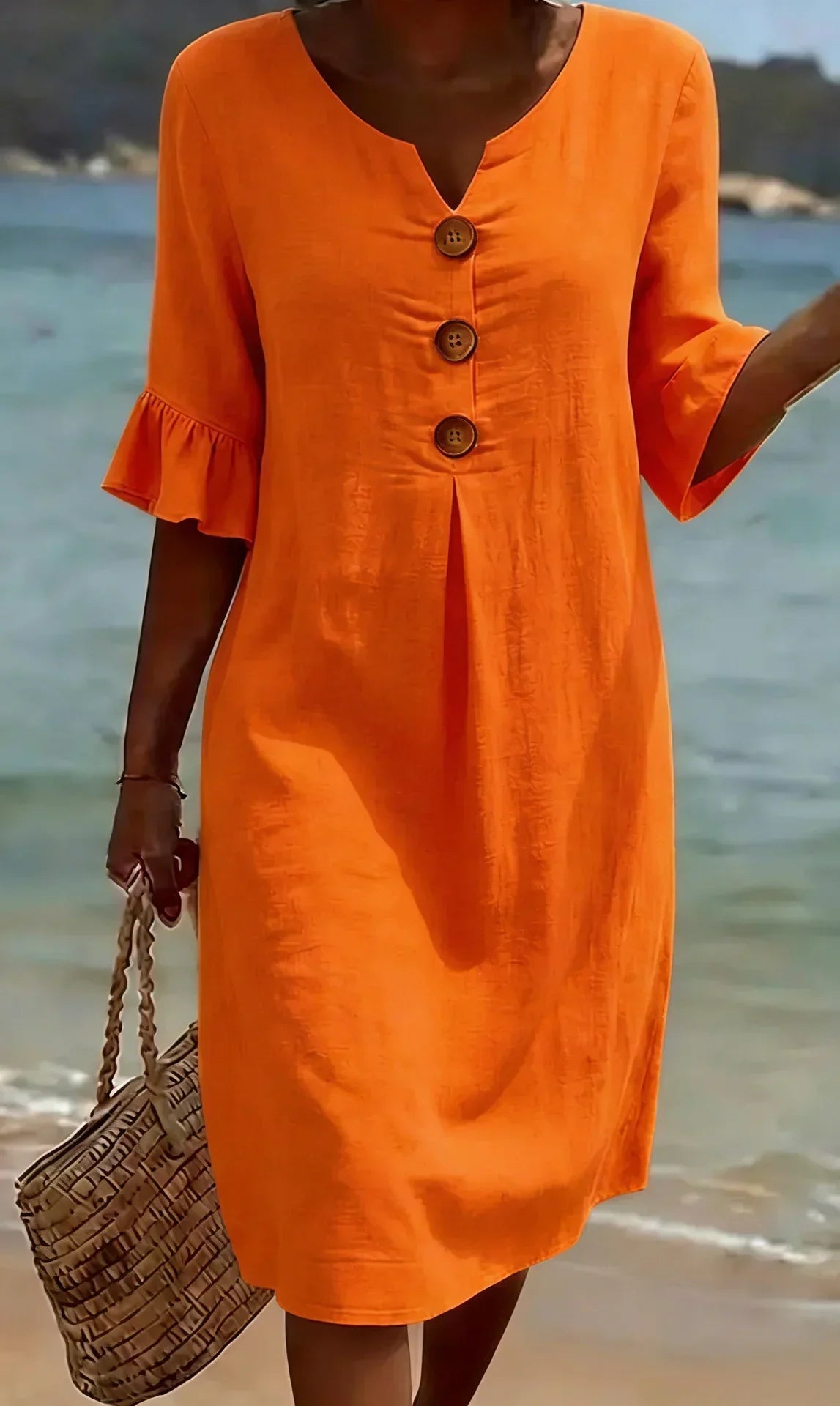 Naomi | Shift Dress with Puff Sleeves