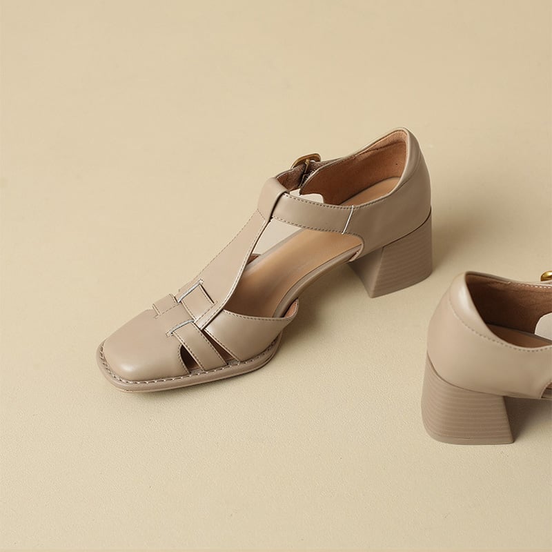 BELLIORA | SQUARE TOE SUMMER SANDALS