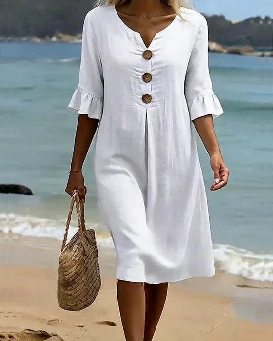Naomi | Shift Dress with Puff Sleeves