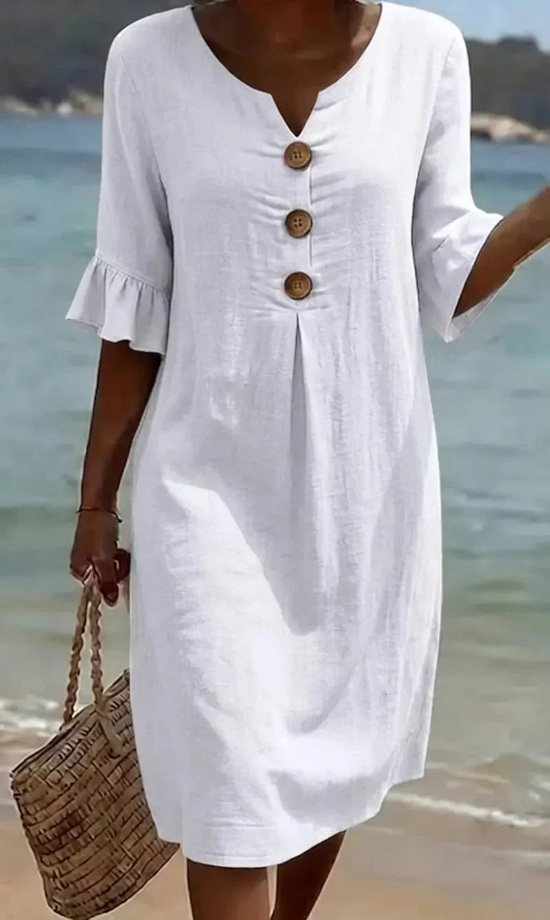 Naomi | Shift Dress with Puff Sleeves