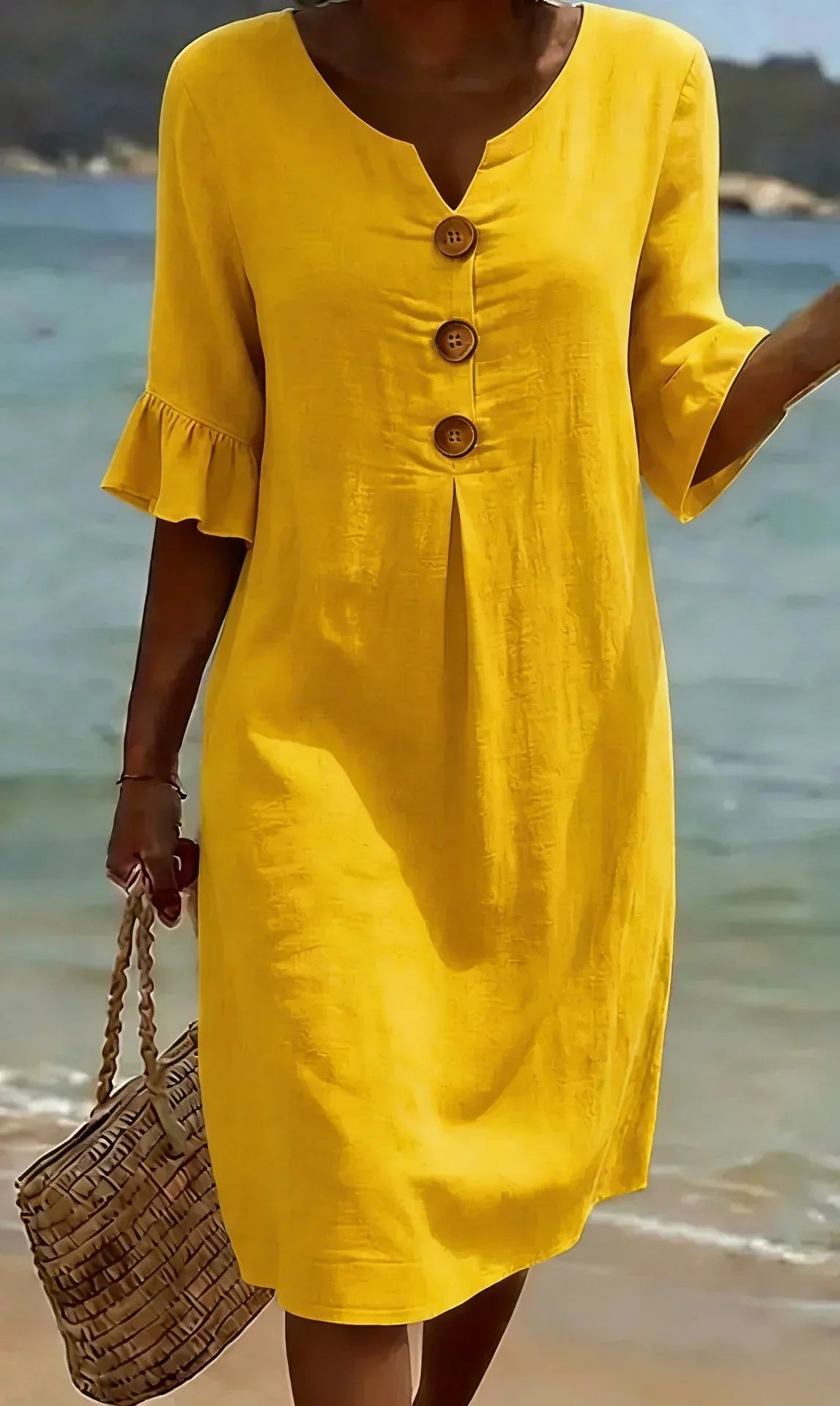 Naomi | Shift Dress with Puff Sleeves