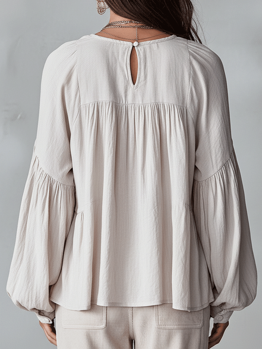 Airy Vintage-Inspired Ruffle Bohemian Blouse