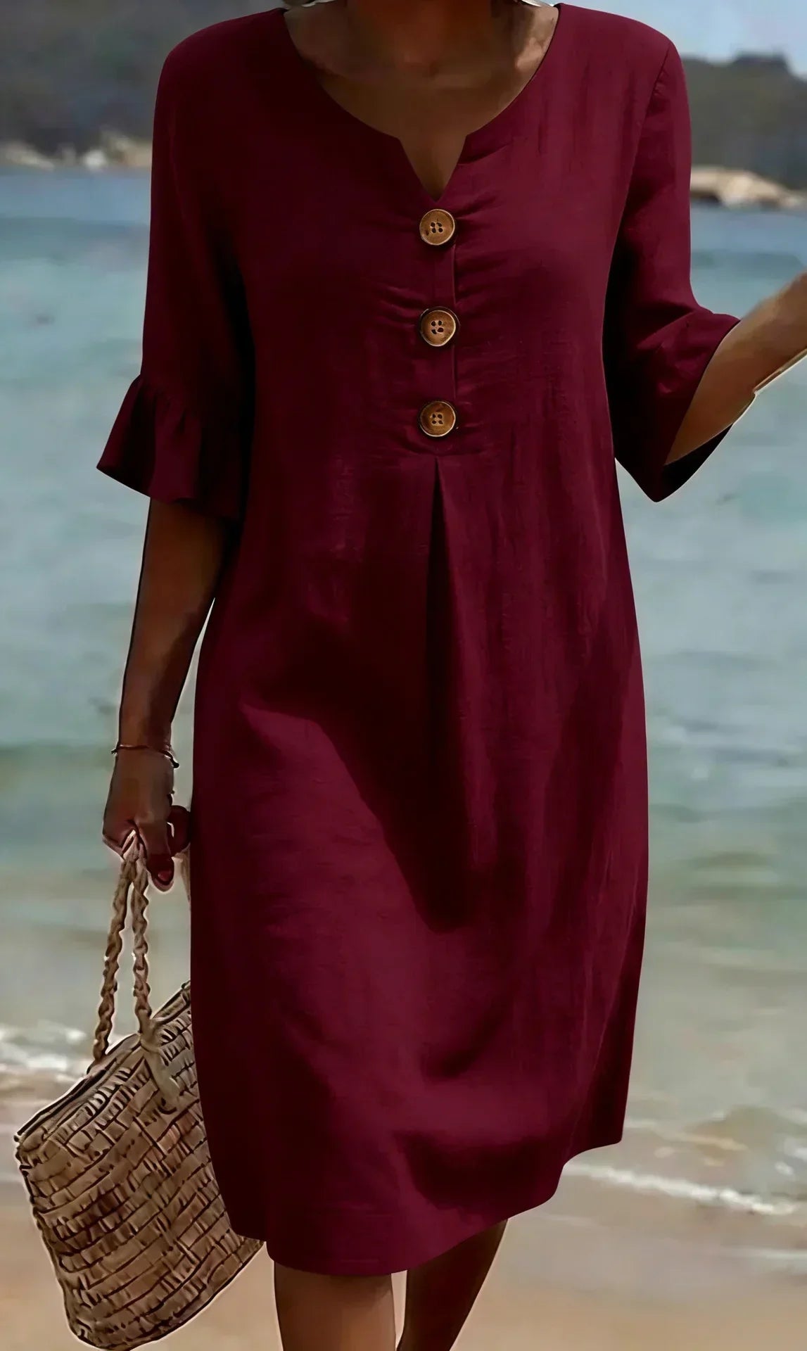 Naomi | Shift Dress with Puff Sleeves