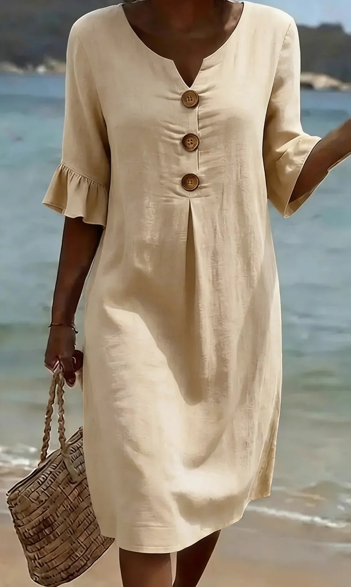 Naomi | Shift Dress with Puff Sleeves