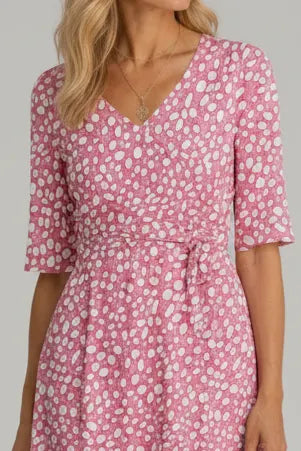 Annie| Elegant Tummy-Flattering Polka Dot Midi Dress