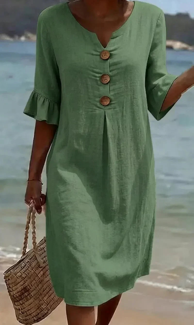 Naomi | Shift Dress with Puff Sleeves