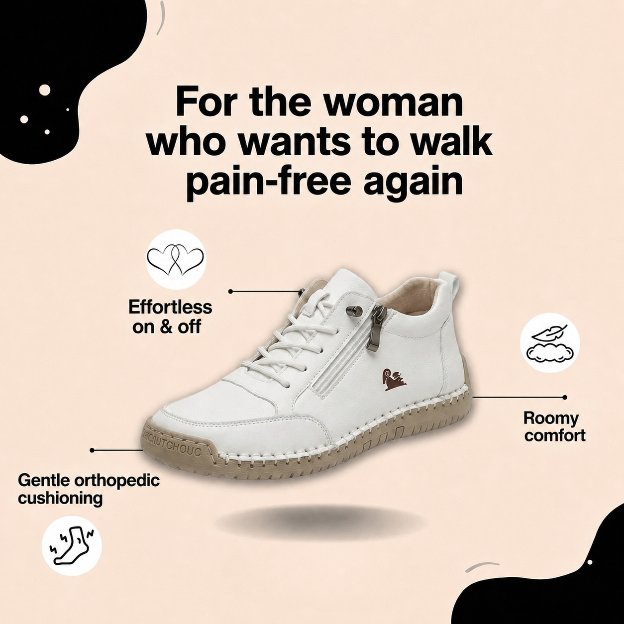 Mila — Comfortable Trainers with side zip