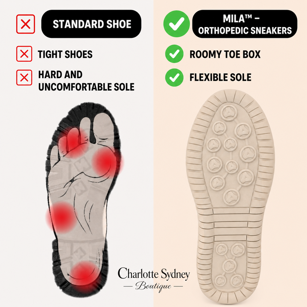 Mila — Comfortable Trainers with side zip