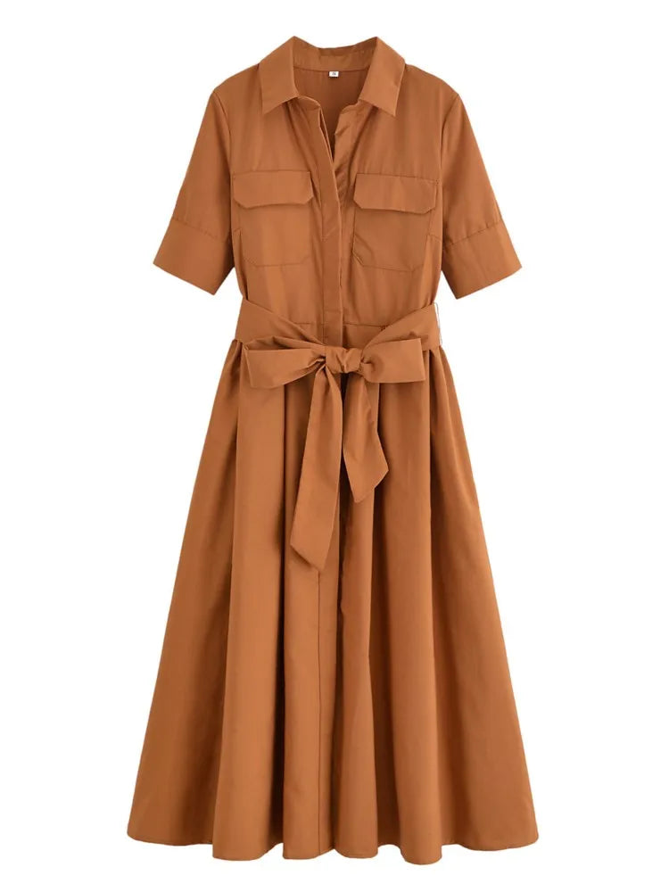 Margot | Short Sleeve Pocket Shirt Dress