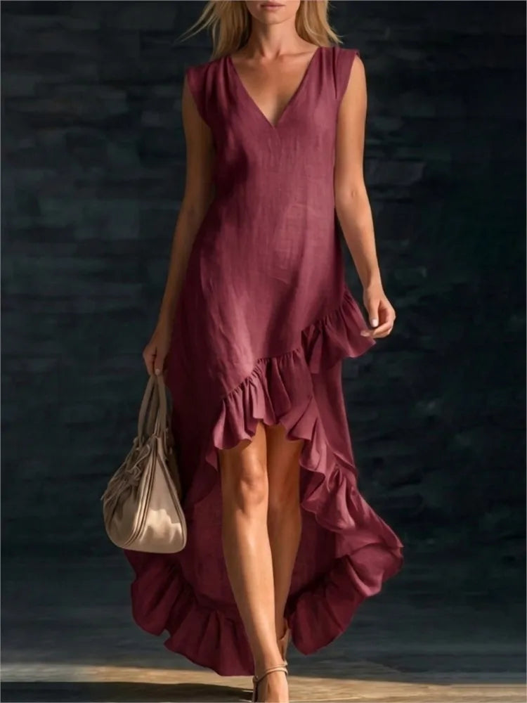 ROWAN | Sleeveless Maxi Dress with Ruffle Hem