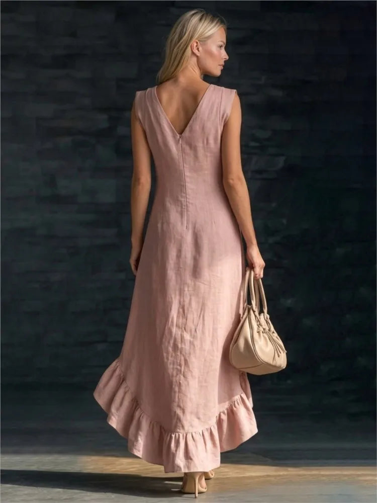 ROWAN | Sleeveless Maxi Dress with Ruffle Hem