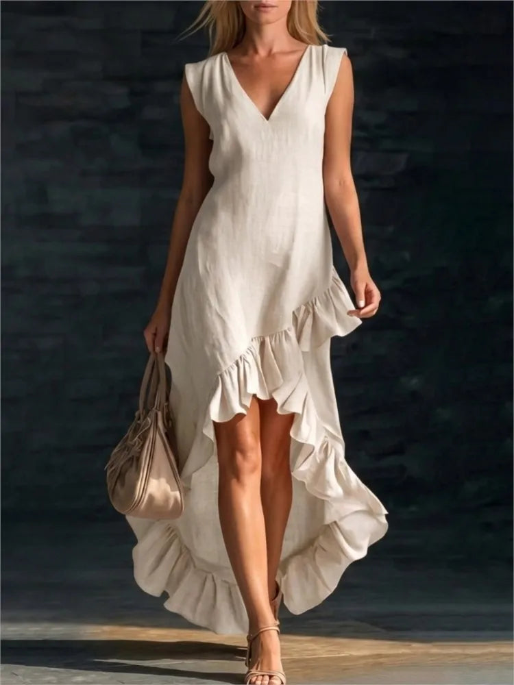 ROWAN | Sleeveless Maxi Dress with Ruffle Hem