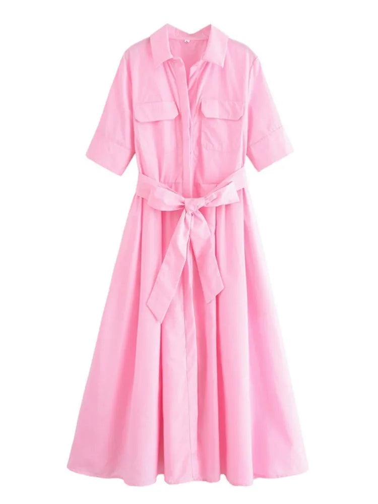 Margot | Short Sleeve Pocket Shirt Dress