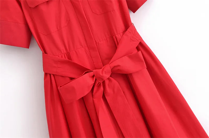 Margot | Short Sleeve Pocket Shirt Dress