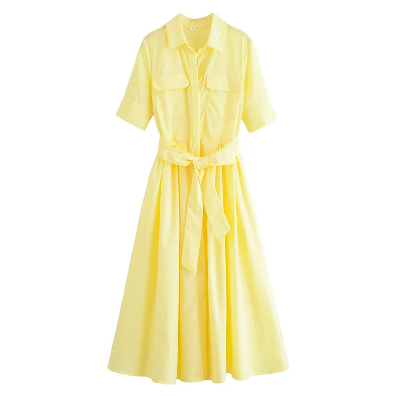 Margot | Short Sleeve Pocket Shirt Dress