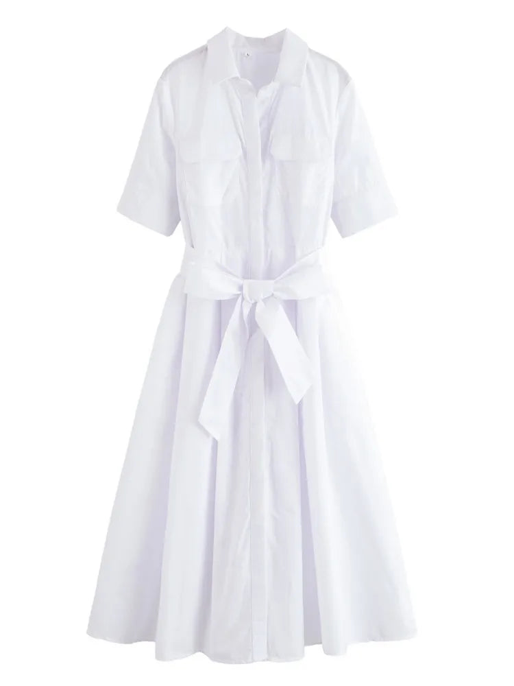 Margot | Short Sleeve Pocket Shirt Dress