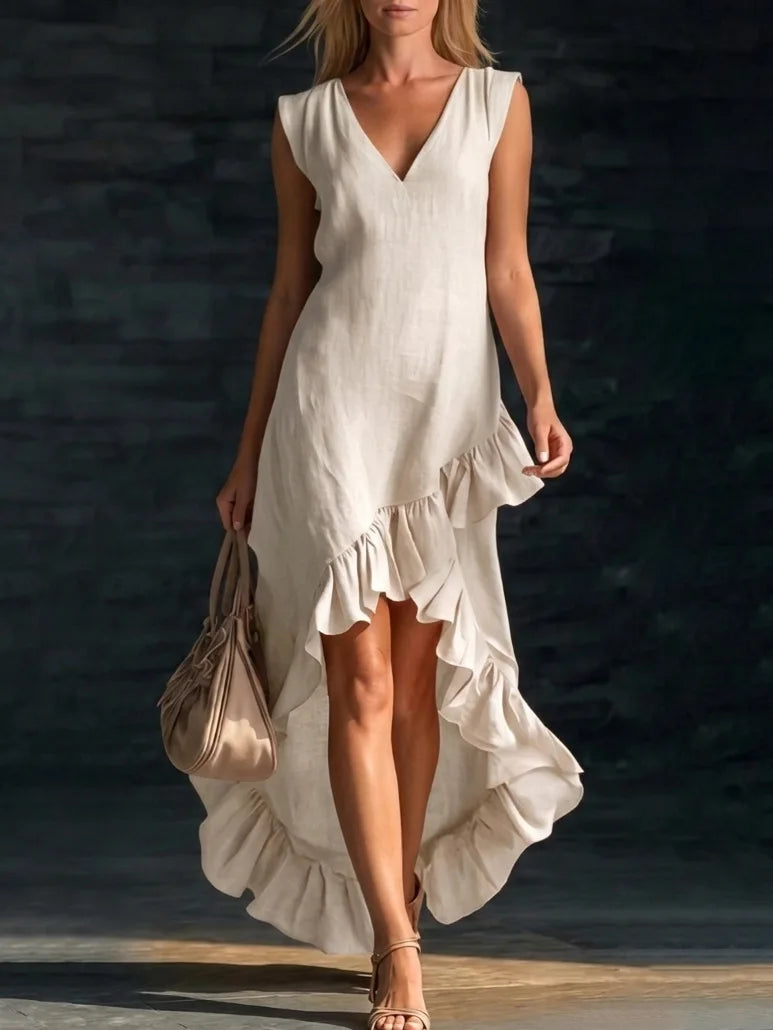 ROWAN | Sleeveless Maxi Dress with Ruffle Hem