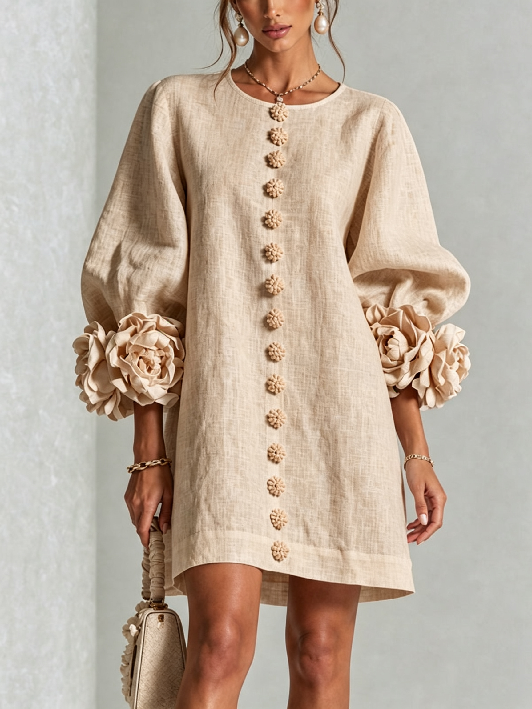 Coral London | Amelia Floral Statement Sleeve Mini Dress