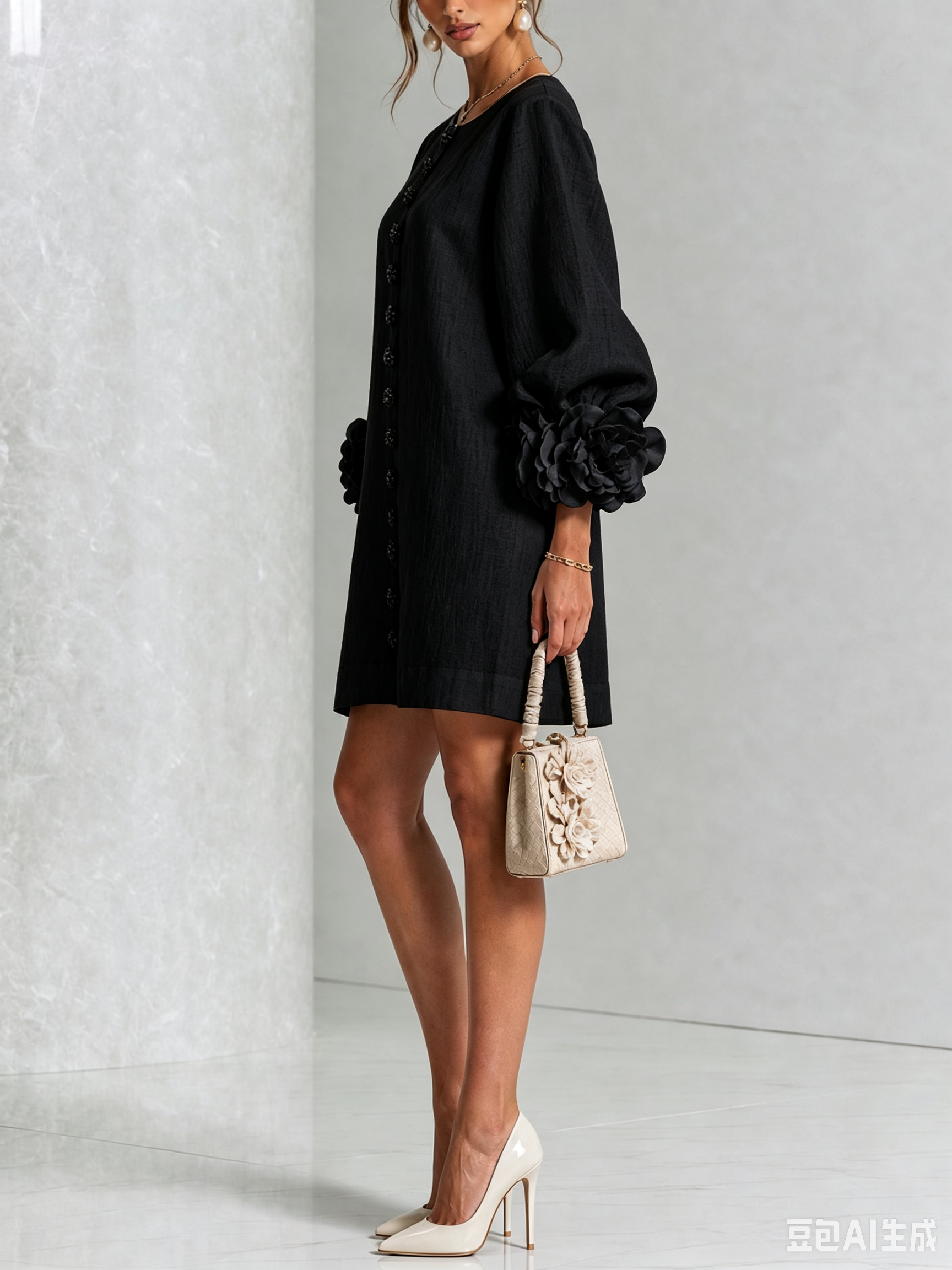 Coral London | Amelia Floral Statement Sleeve Mini Dress