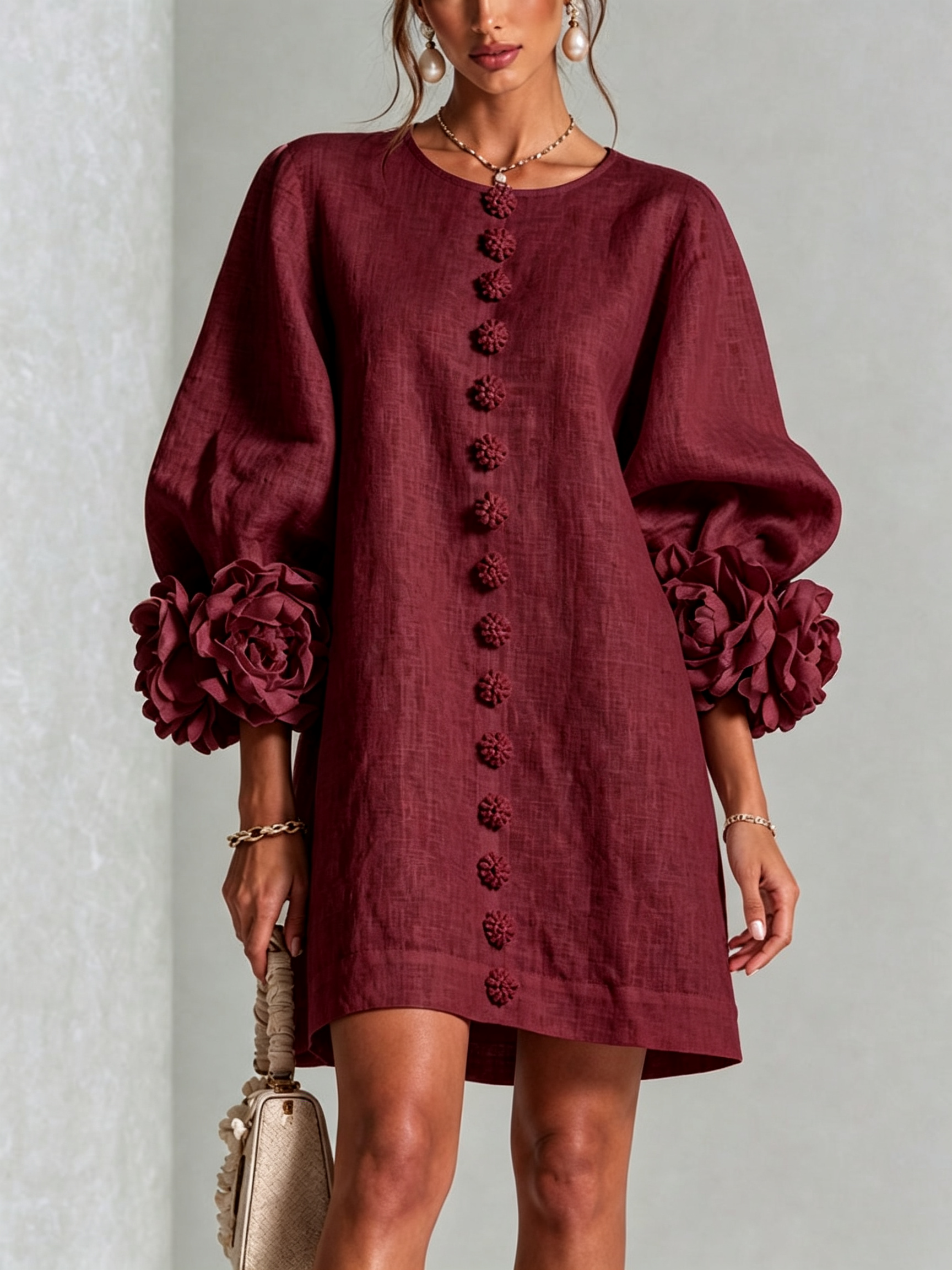 Coral London | Amelia Floral Statement Sleeve Mini Dress