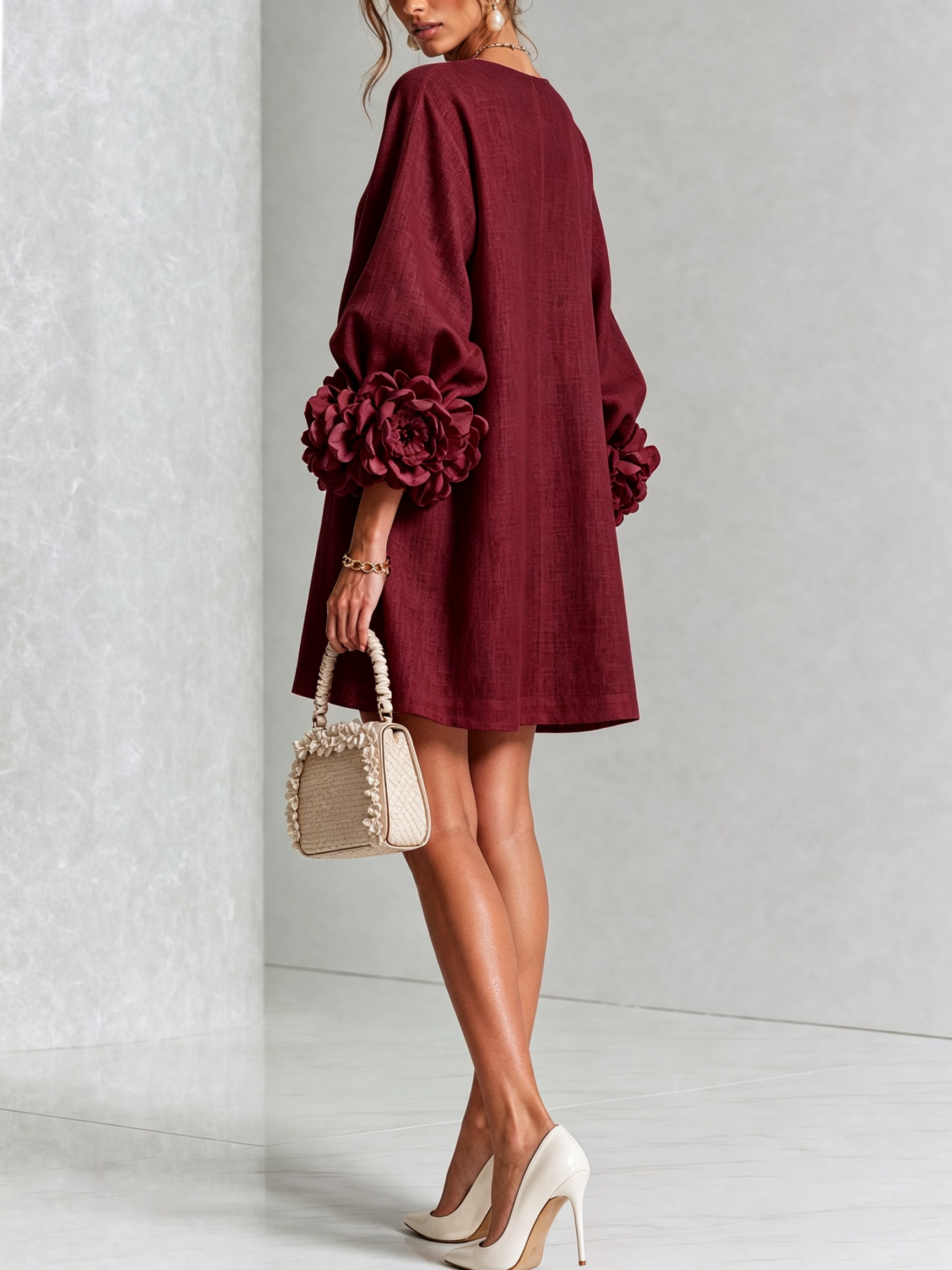 Coral London | Amelia Floral Statement Sleeve Mini Dress