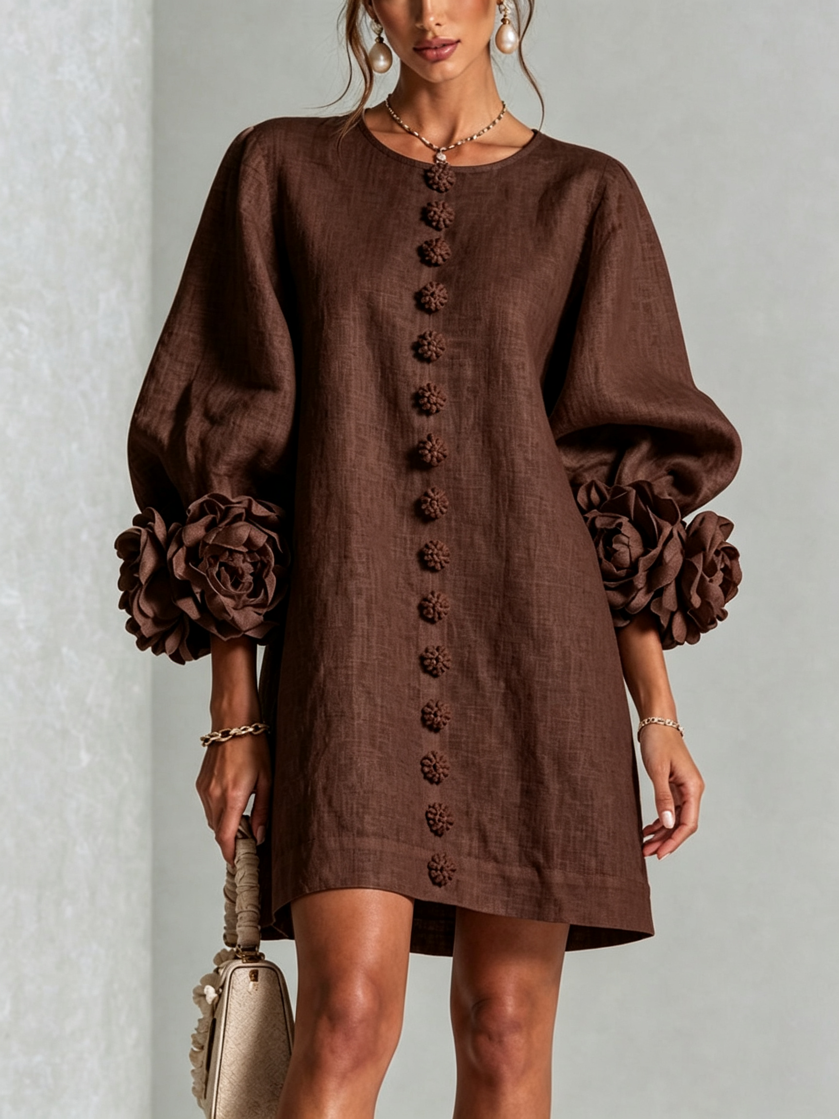 Coral London | Amelia Floral Statement Sleeve Mini Dress
