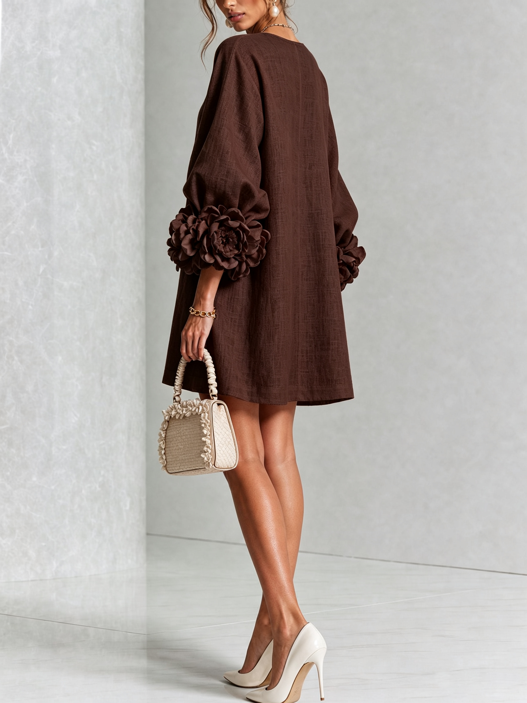 Coral London | Amelia Floral Statement Sleeve Mini Dress