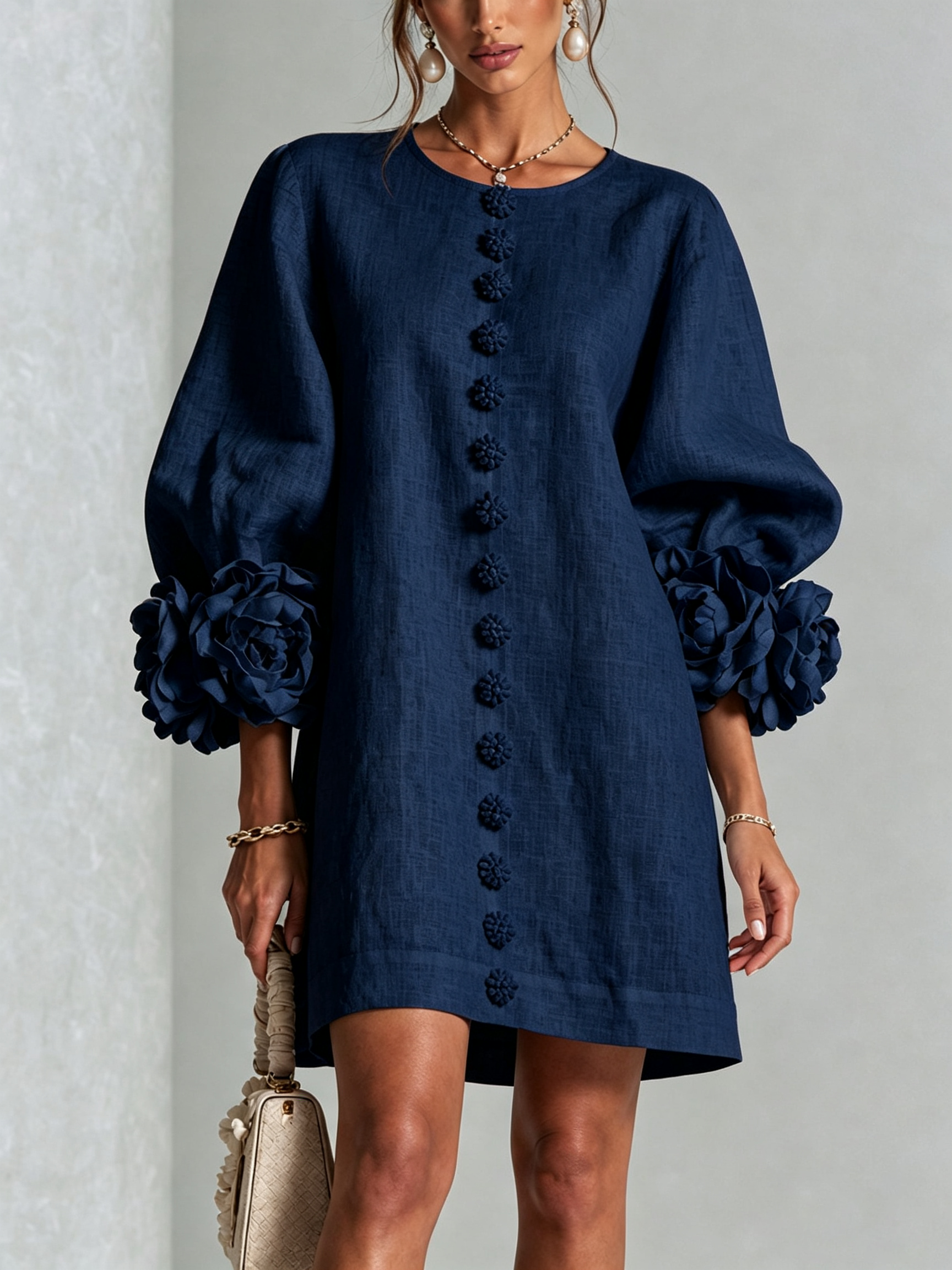 Coral London | Amelia Floral Statement Sleeve Mini Dress
