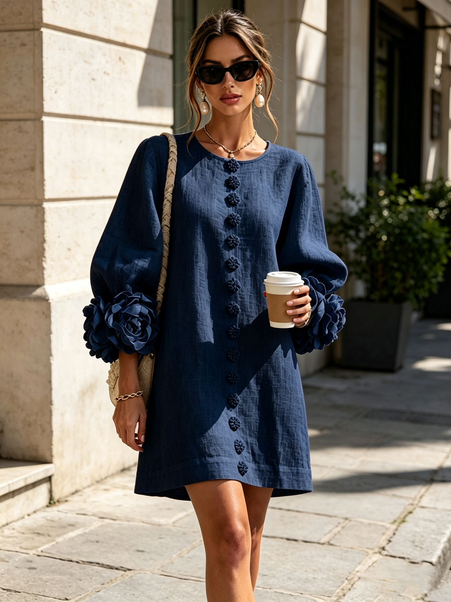 Coral London | Amelia Floral Statement Sleeve Mini Dress