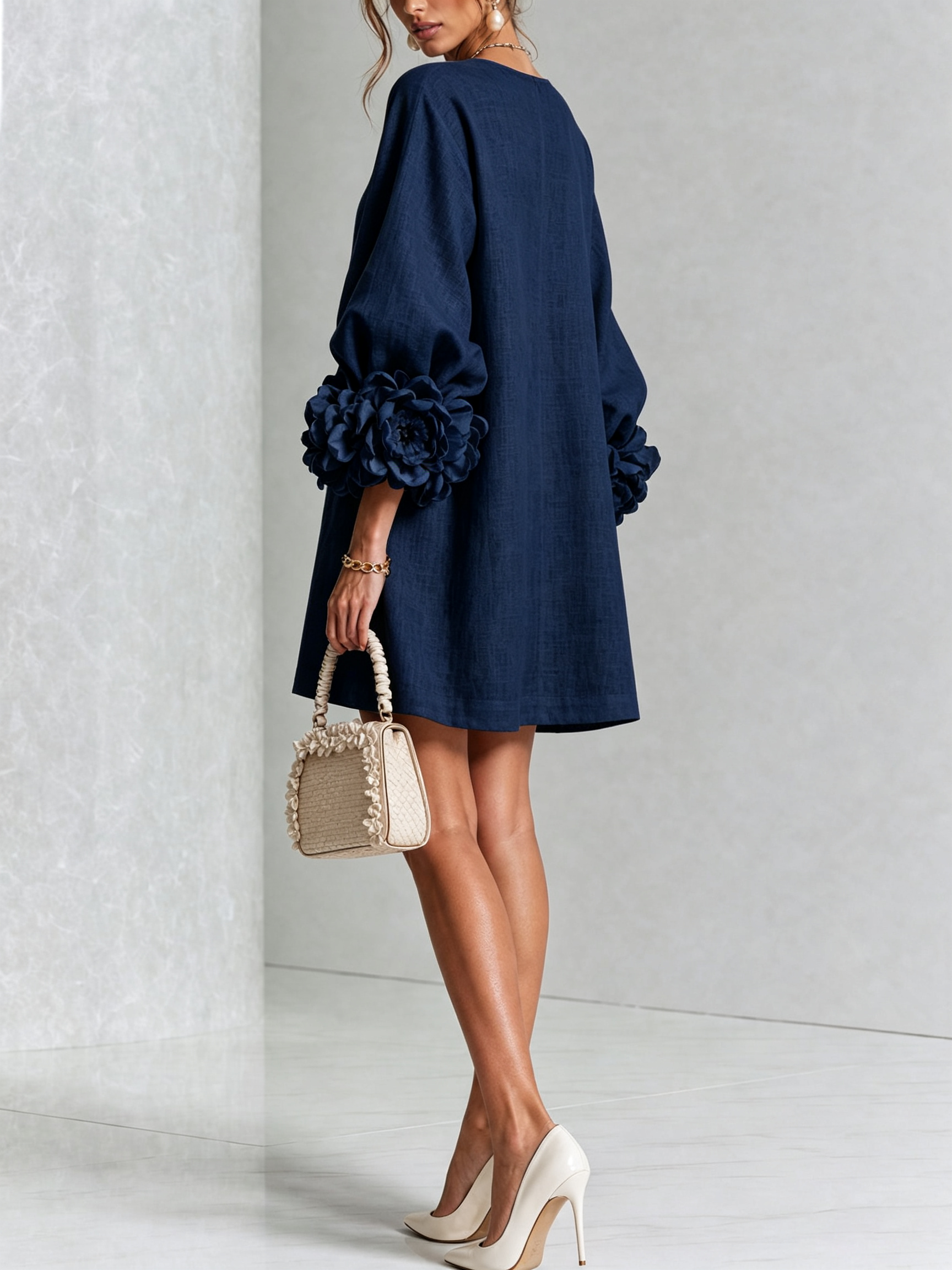 Coral London | Amelia Floral Statement Sleeve Mini Dress