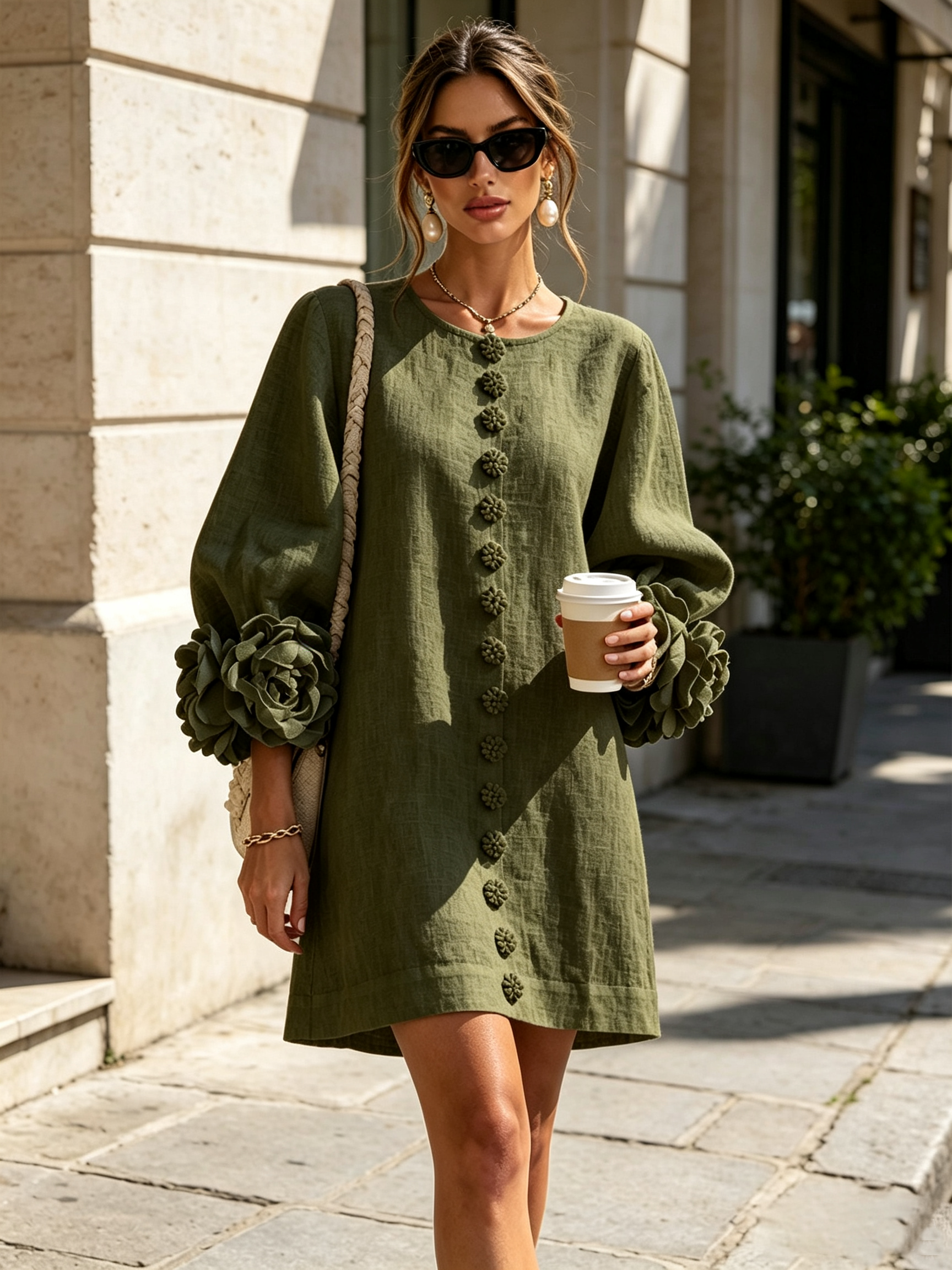 Coral London | Amelia Floral Statement Sleeve Mini Dress