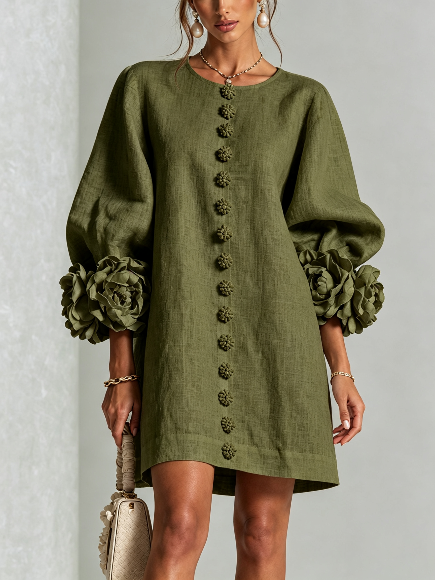 Coral London | Amelia Floral Statement Sleeve Mini Dress