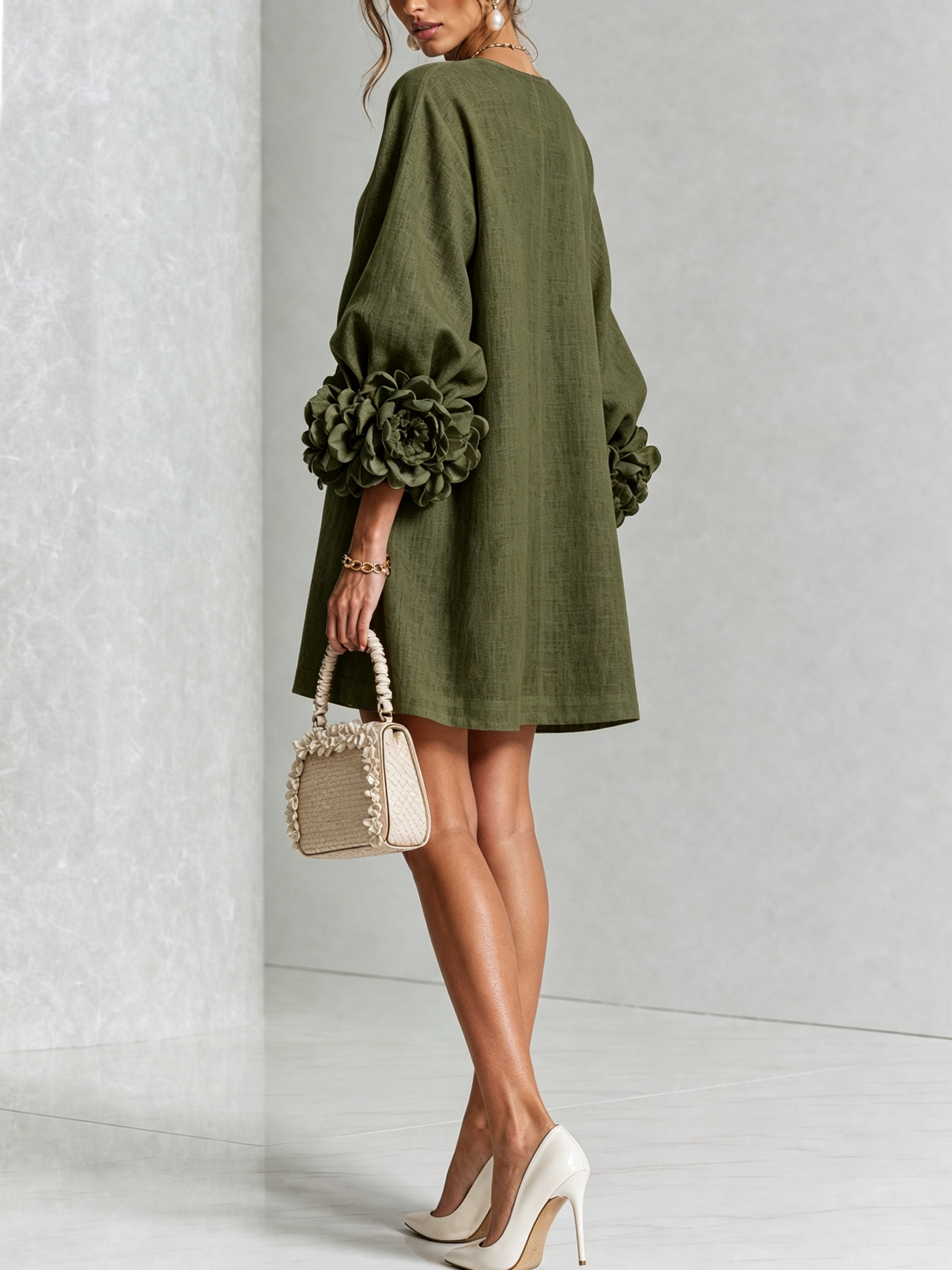 Coral London | Amelia Floral Statement Sleeve Mini Dress