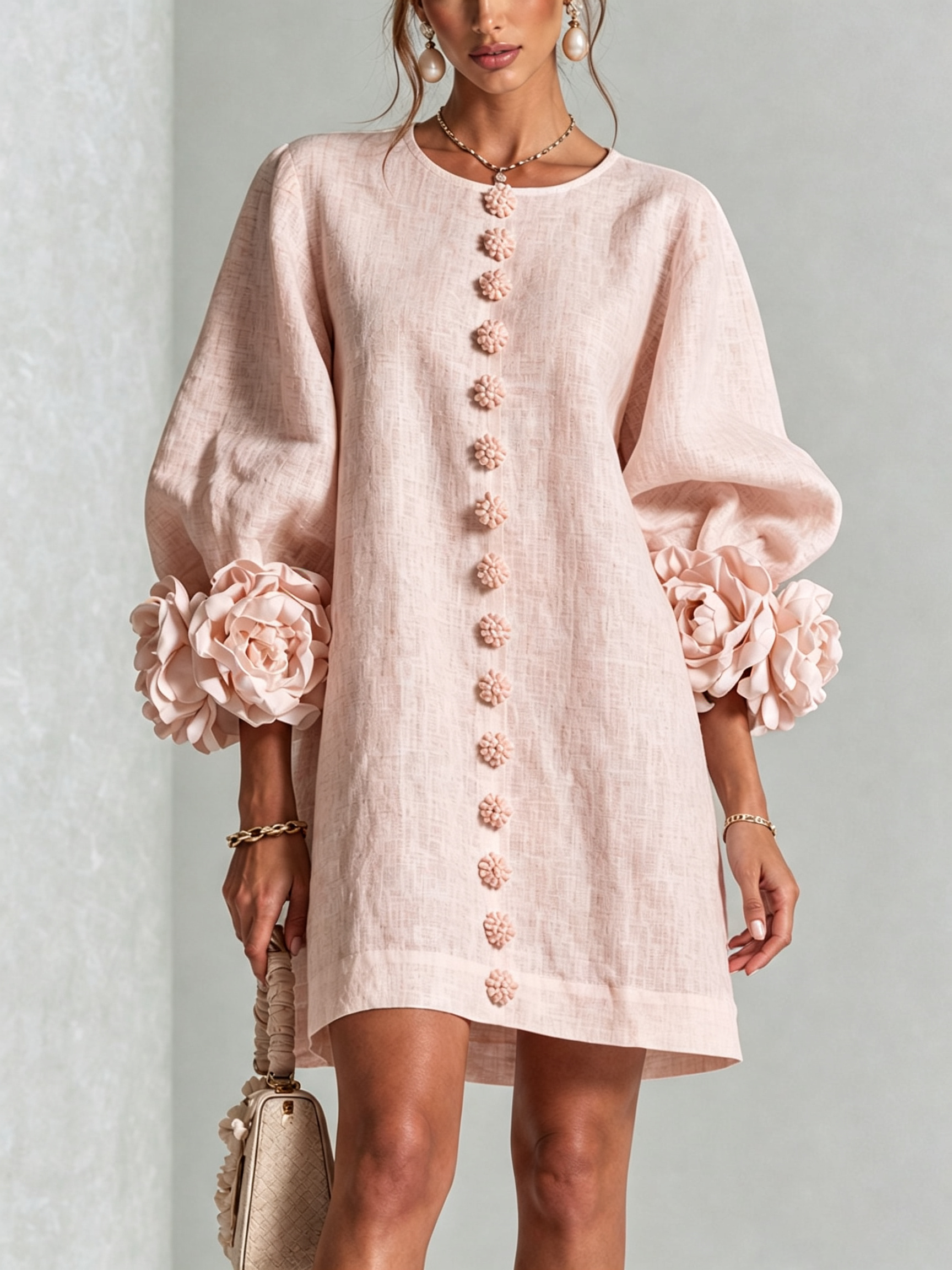 Coral London | Amelia Floral Statement Sleeve Mini Dress
