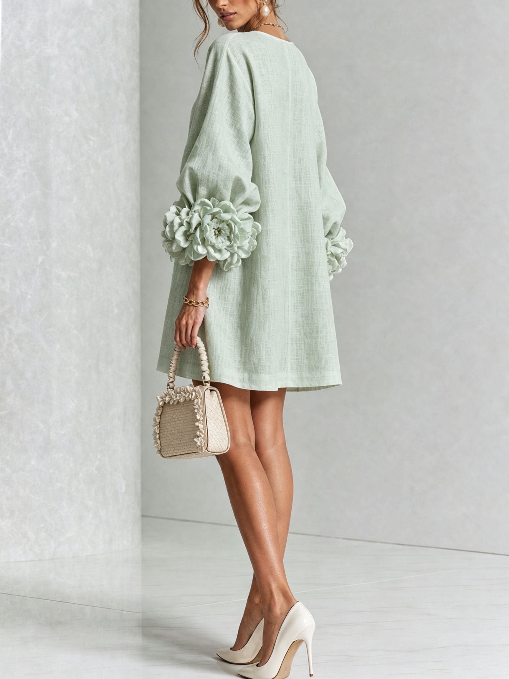 Coral London | Amelia Floral Statement Sleeve Mini Dress