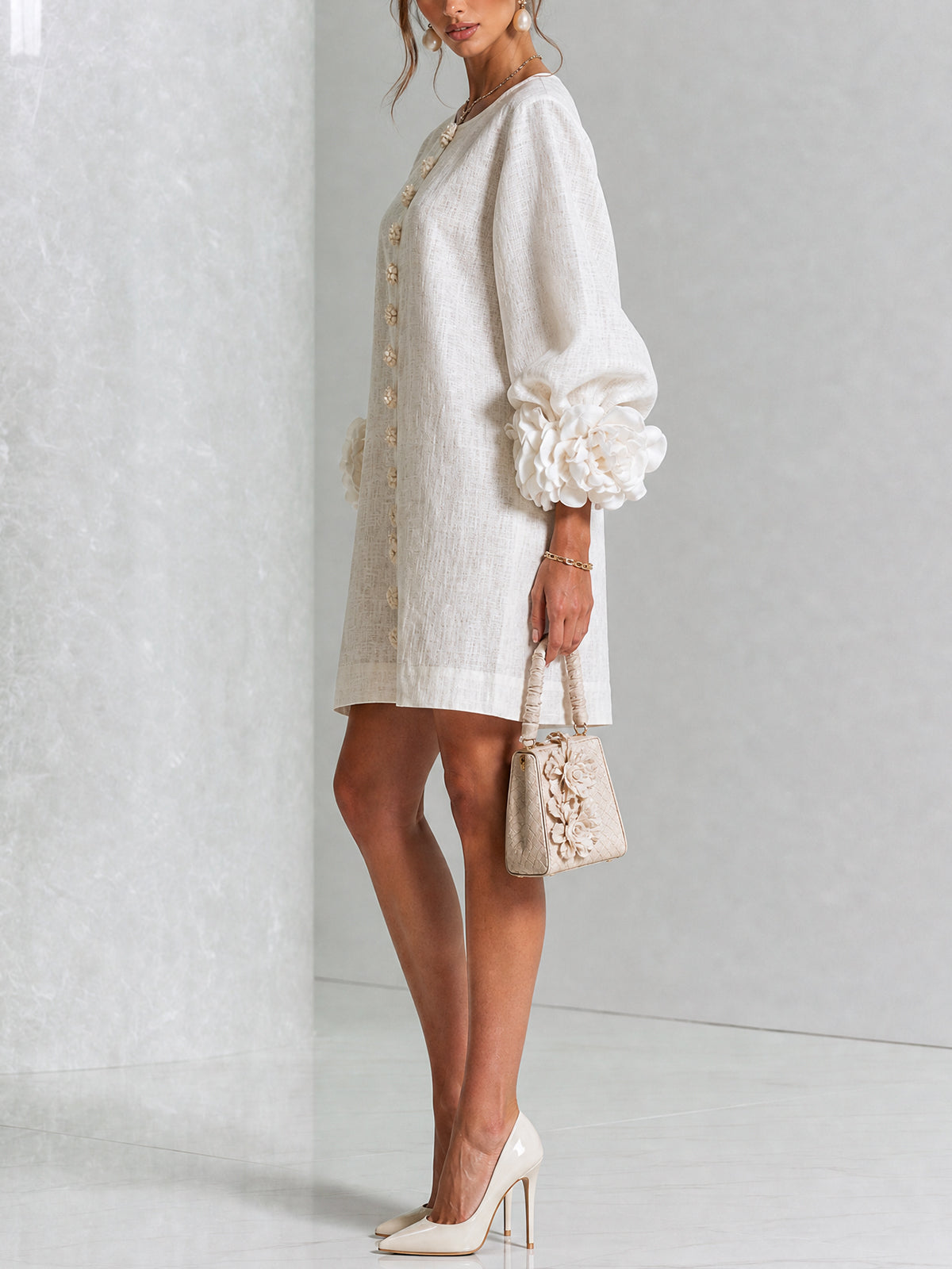 Coral London | Amelia Floral Statement Sleeve Mini Dress