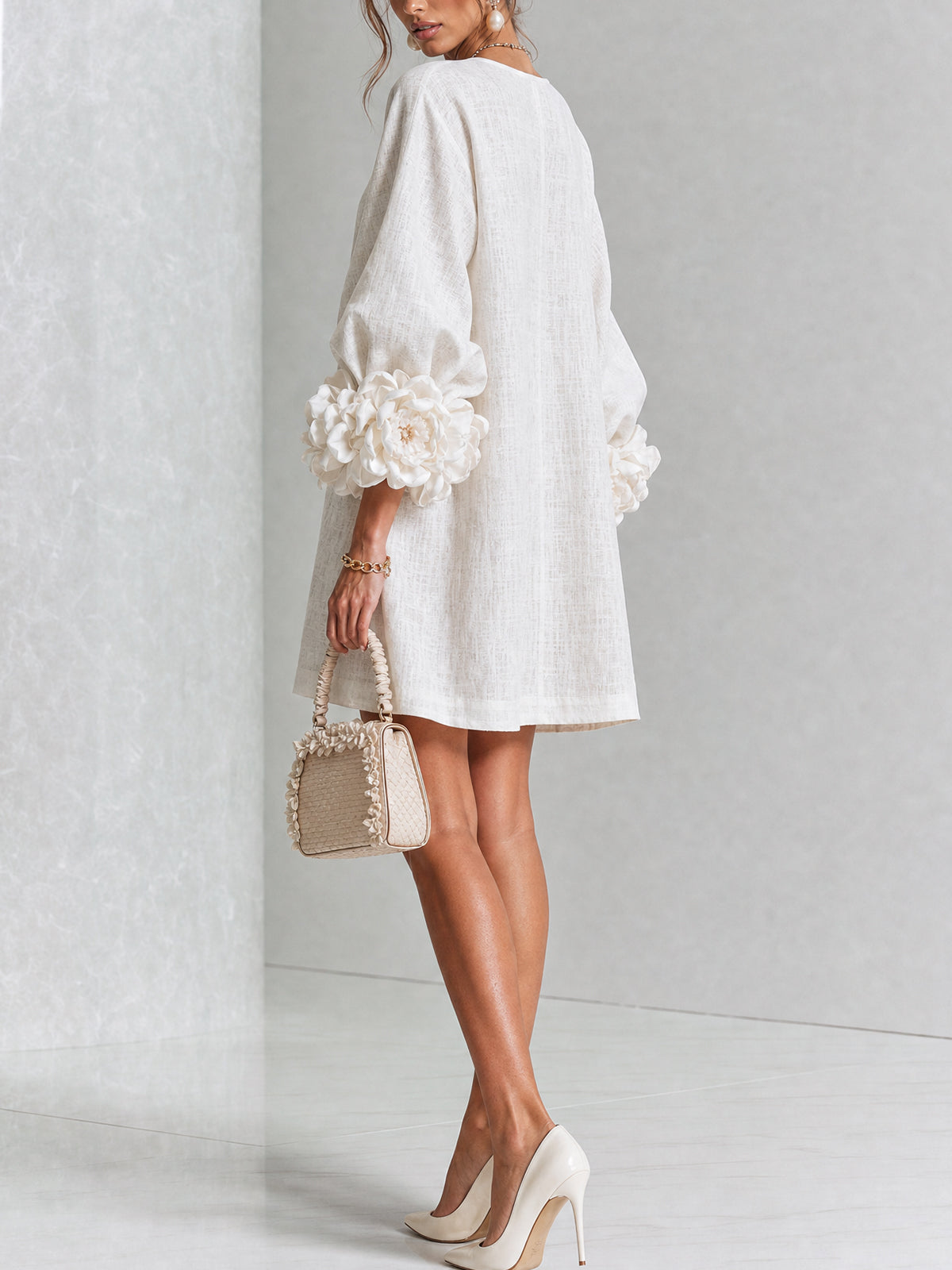 Coral London | Amelia Floral Statement Sleeve Mini Dress