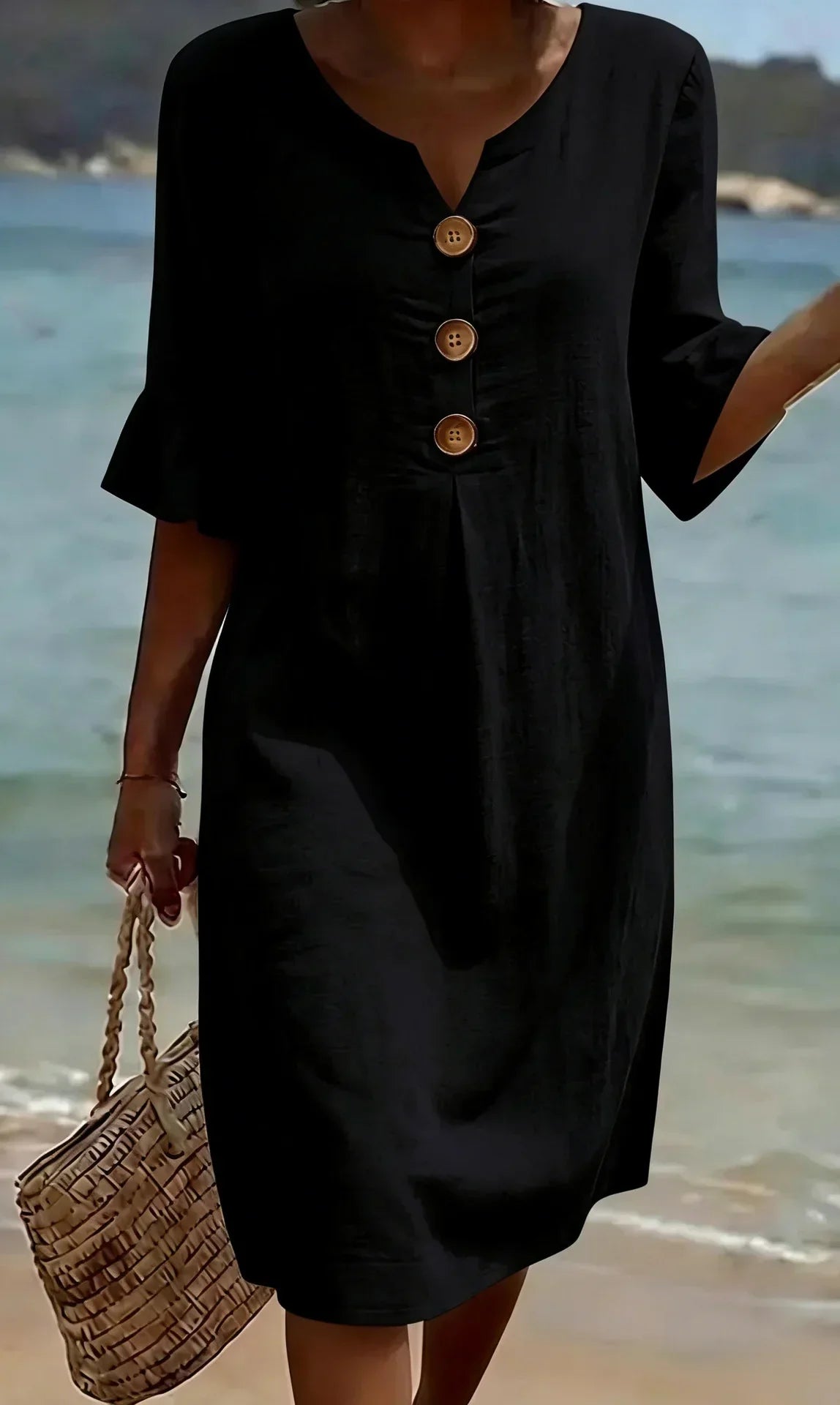 Naomi | Shift Dress with Puff Sleeves
